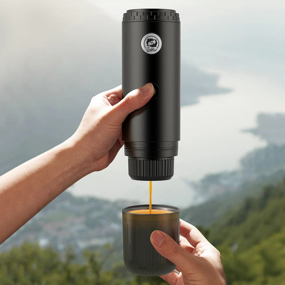 Coffee Machine Travel Portable Espresso for Car & Home Camping Coffee Maker 2-in-1 Capsule Powder Nespresso or Dolce Gusto