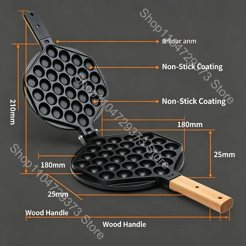 Egg Waffle Baking Mold Aluminum Nonstick Waffle Maker Egg Bubble Baking Mold Plate Pan Tool for Home Commercial Use