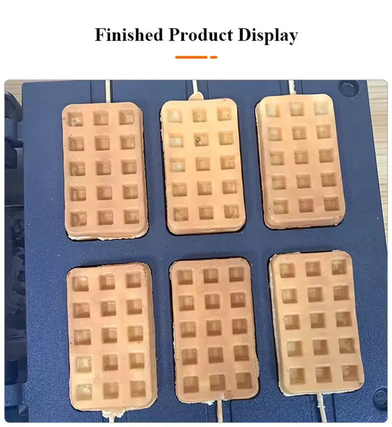 Electric Ice Cream Stick Waffle Maker 1600W 6PCS Popsicle Shape Taiyaki Waffle Machine Square Shape Waffle Iron Non-stick WHYY