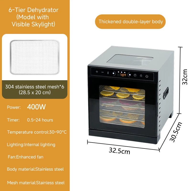 DIVEDEER Home Food Dehydrator with Warmer Plate, Juicer with Pulp Separator, Vegetable Dryer, Fully Automatic