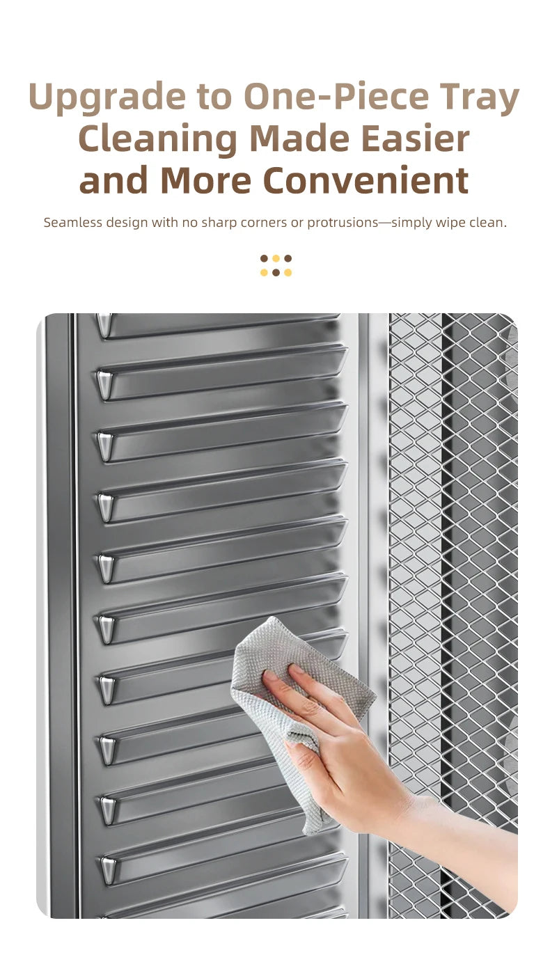 DIVEDEER 6-18 Layer Stainless Steel Food Dehydrator with Adjustable Temperature Control (30~90°C) for Fruits Vegetables Meat