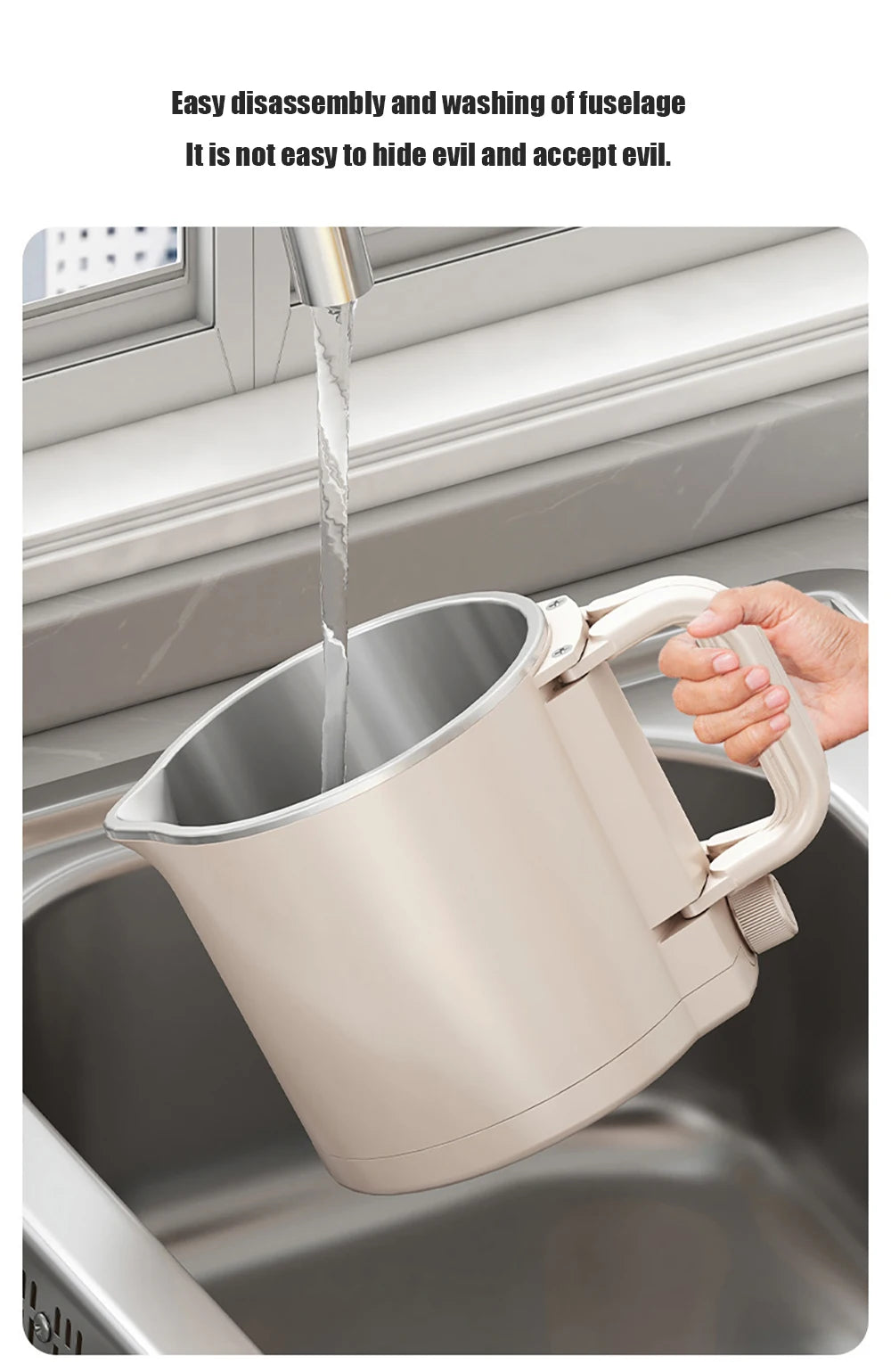New 800ml Small Portable Electric Kettle Foldable 3 in 1 Multifunctional Travel Electric Kettle Household Rice Cooker Hot Pot