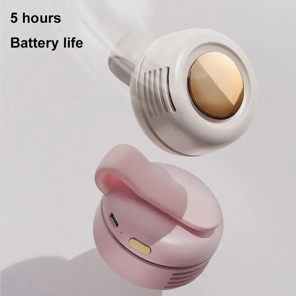 Portable Silent Fan Mini USB Rechargeable Bladeless Electric Clip-on Fan Adjustable 3-Speed Waist Fan For Outdoor Sports Office