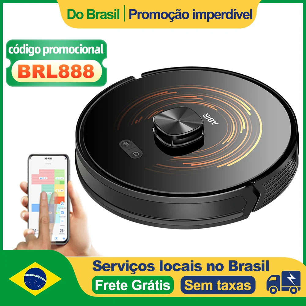 Robot Vacuum Cleaner ABIR X9,Laser Lidar,6500pa Suction,Multi-Floor Map,Dual UV Cleaing,APP Restricted Area,Smart Home Mop
