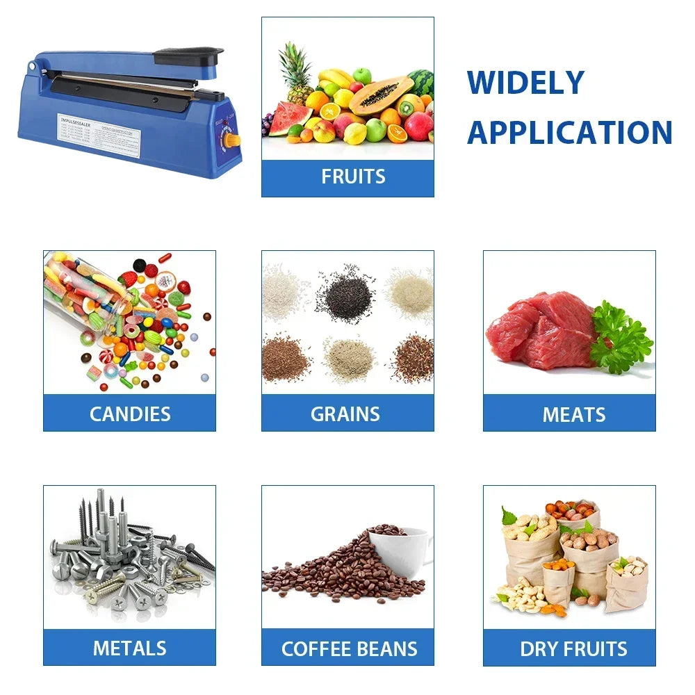 Impulse Sealer Manual Heat Sealer Machine for 8 Inch Plastic Bags Shrink Wrap Bag Sealers Vacuum Sealer Packaging Machine Food