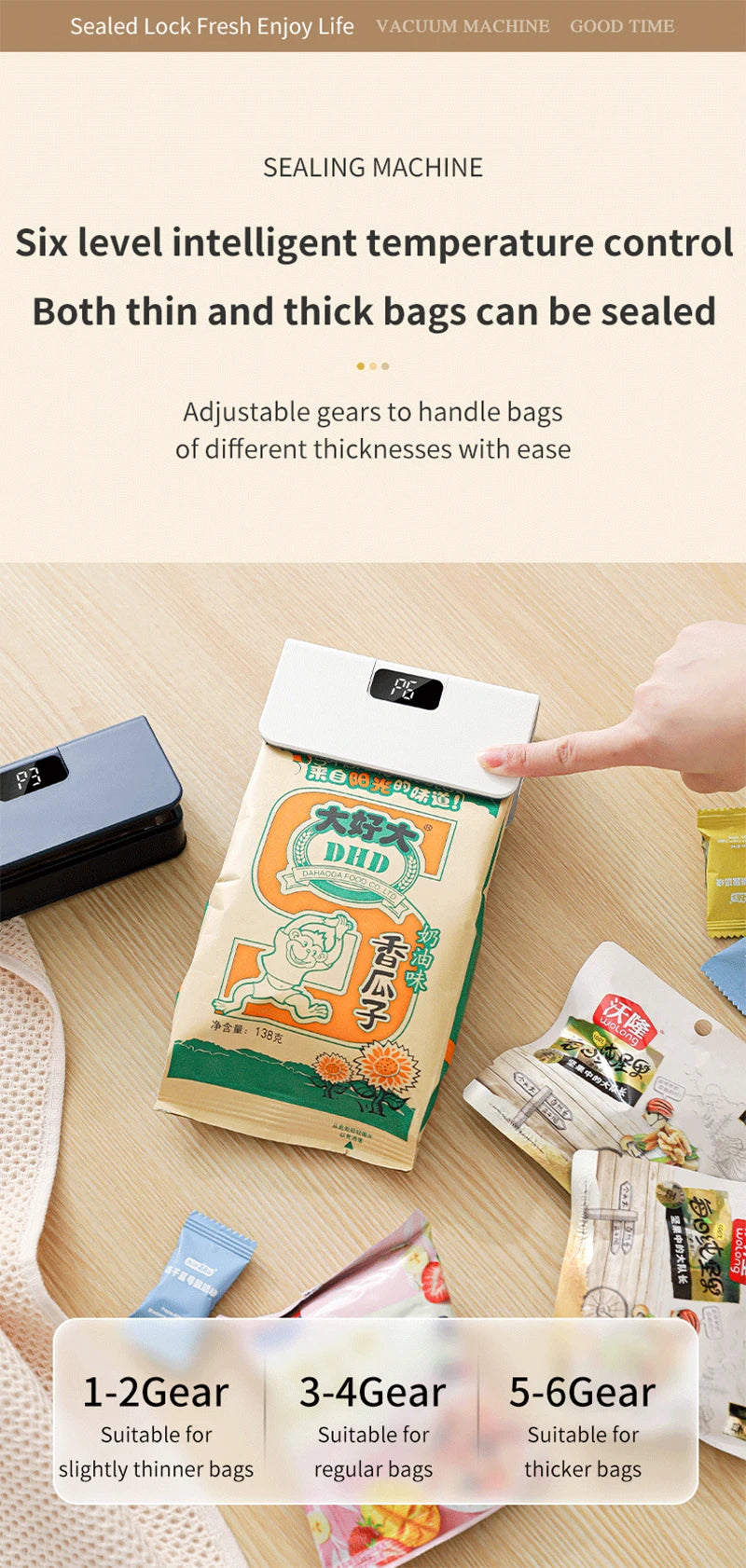 Plastic Bags Sealer Mini Heat Bag Sealing Machine 2 in 1 Heat Bag Sealer Food Packaging Sealing Machine Portable Bags Sealer