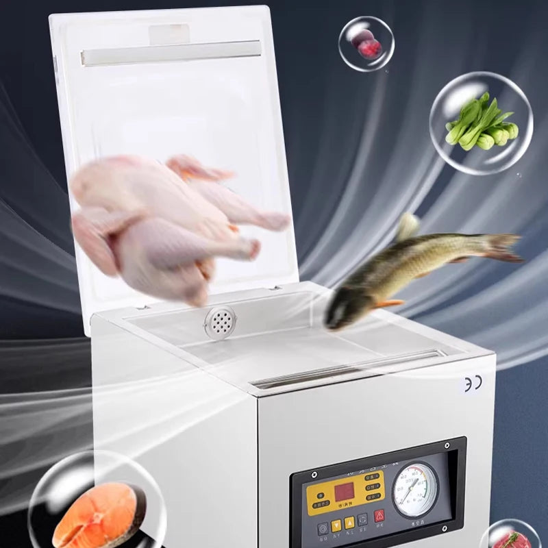 Commercial Wet and Dry Food Vacuum Sealer Packaging Machine135W Vacuum Packing Machine Fresh-keeping Plastic Sealing Machine