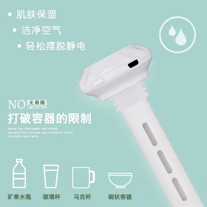 USB Mini Ultrasonic H2O Air Humidifier LED Lamp USB Water Bottler Cup Car Purifier Anion Mist Maker with Cool Light for Office