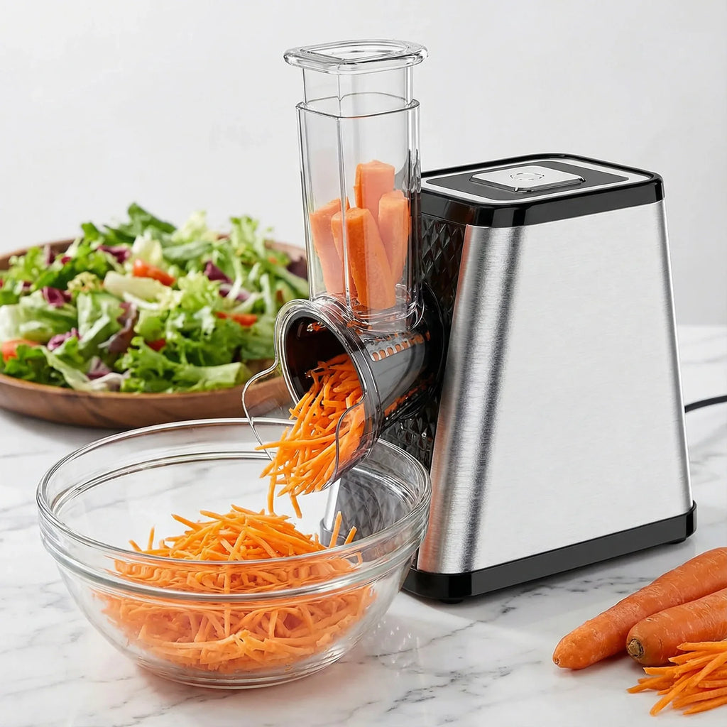 DIVEDEER Electric Vegetable Slicer and Cheese Grater 5-in-1 Multifunctional Slicer Shredder Dicer Grinder and Vegetable Cutter