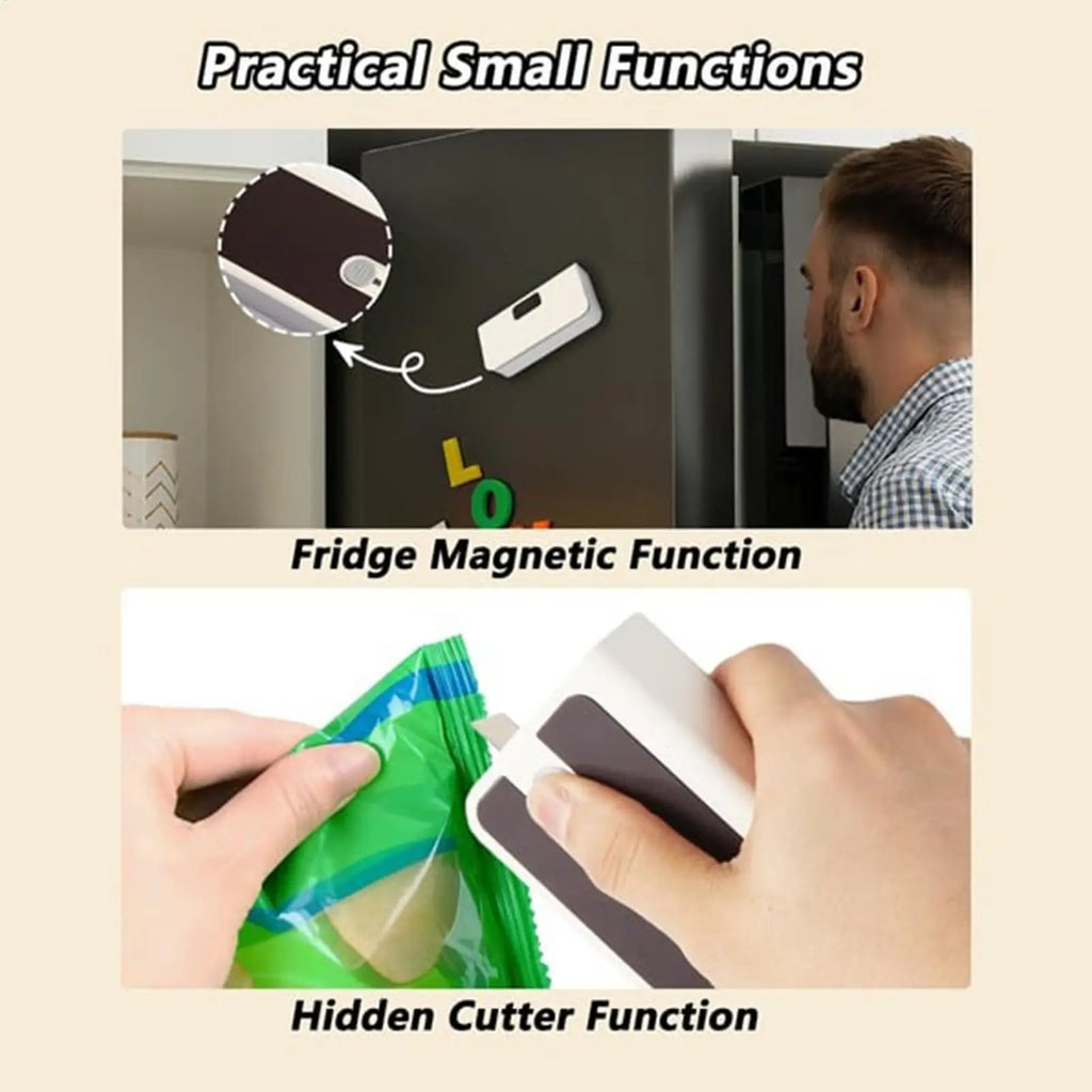 Electric Handheld Sealer Machine Mini Sealer 6-Mode Rechargeable Magnetic with Cutter for Home Kitchen Restaurant Snack Chip