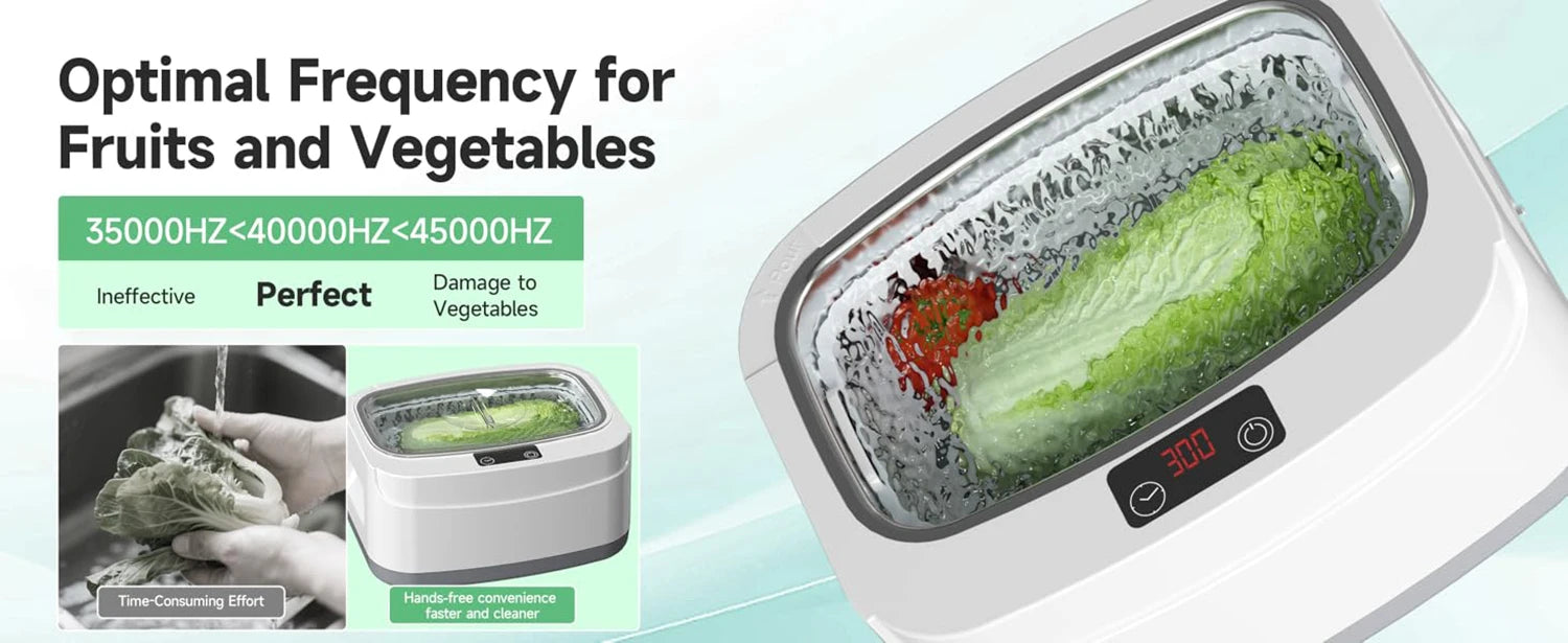 KUNPHY Ultrasonic Machine 2.5 40kHz Jewelry Cleaner Ultrasonic Bath Multifunctional for Mouthguard Razors Dental Parts Cleaning