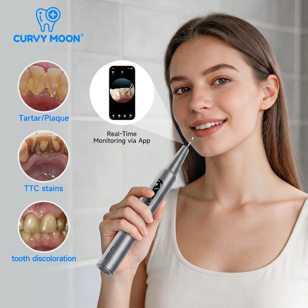 M1 Visible Electric Ultrasonic Teeth Cleaner with 500MP Camera Tartar Remover Coffe/Tobacco Stains Cleaning Teeth Whitening Tool