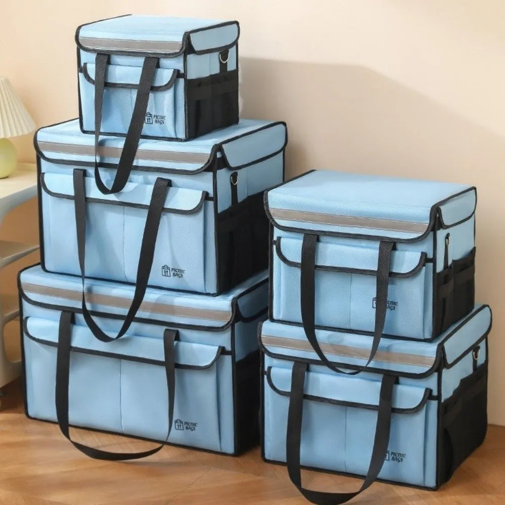Portable Large Capacity Thermal Insulation Bag Thicken Fruit Container Food Delivery Bag Cooler Storage Bag Outdoor Camping