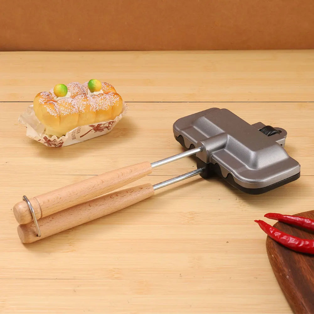 Hot Dog Toaster Non Stick Aluminum Alloy Bread Toast Breakfast Machine Sandwich Maker Waffle Pancake Baking Barbecue Oven Mold