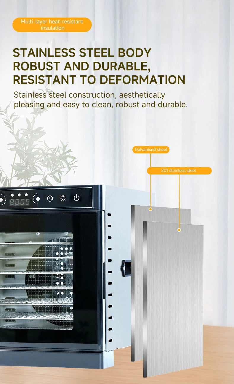 DIVEDEER Home Food Dehydrator with Warmer Plate, Juicer with Pulp Separator, Vegetable Dryer, Fully Automatic