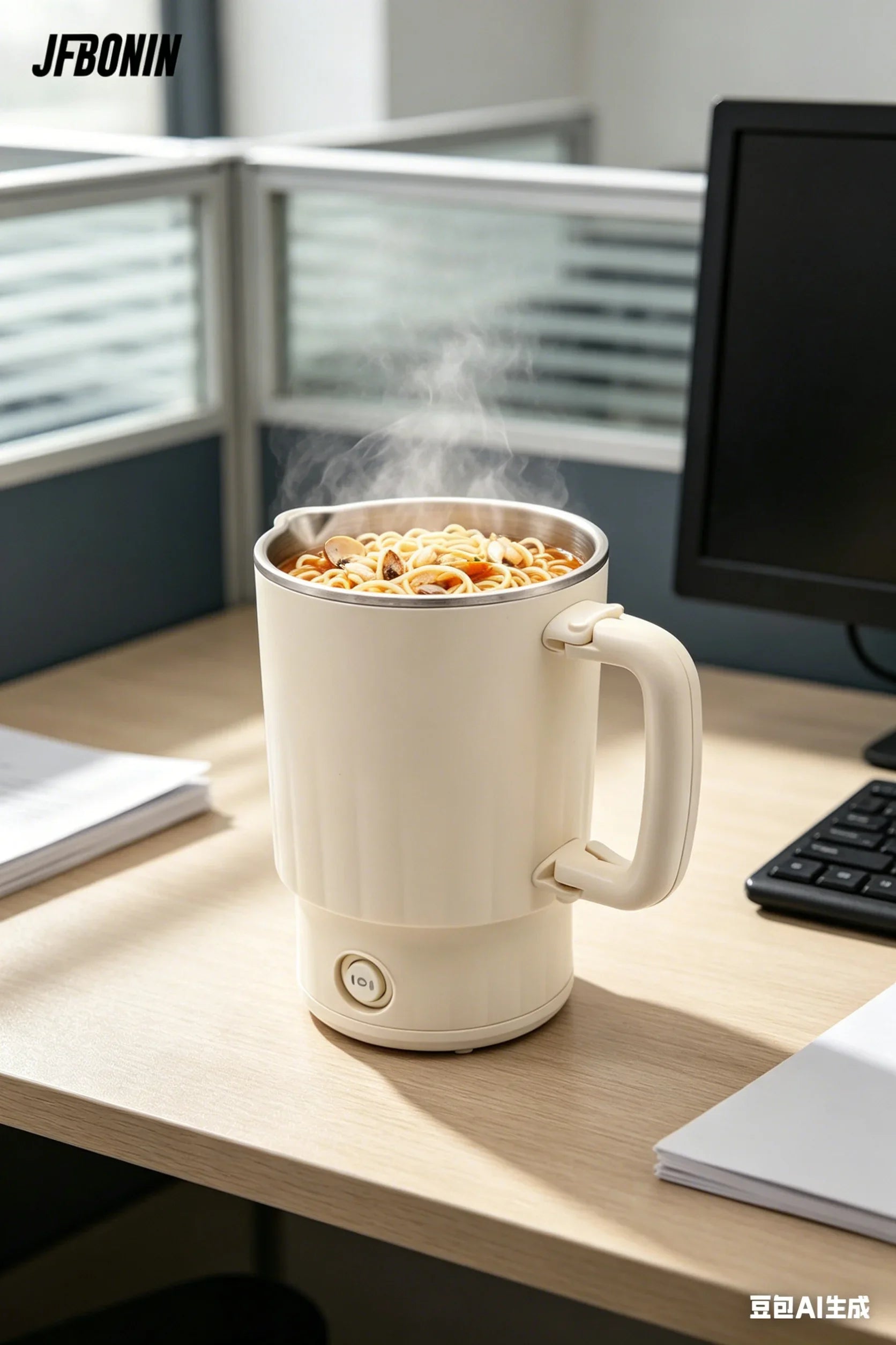 600ML Mini Portable Electric Kettle, Food-Grade Stainless Steel, Travel Foldable Boiling Pot & Noodle Pot