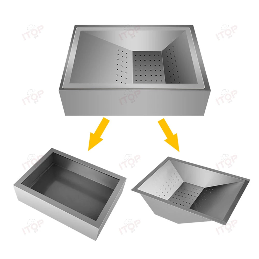 ITOP French Fry Dump Station French Fries Oil Filtering Station Potato Chips Tray Fried Food Stacking Plate 52*37.5*14 cm