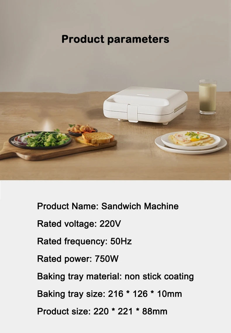Electric Panini Sandwich Machine Multifunction Baking Pan Light Food Breakfast Maker Waffle Bread Toaster Omelette Steak Grill