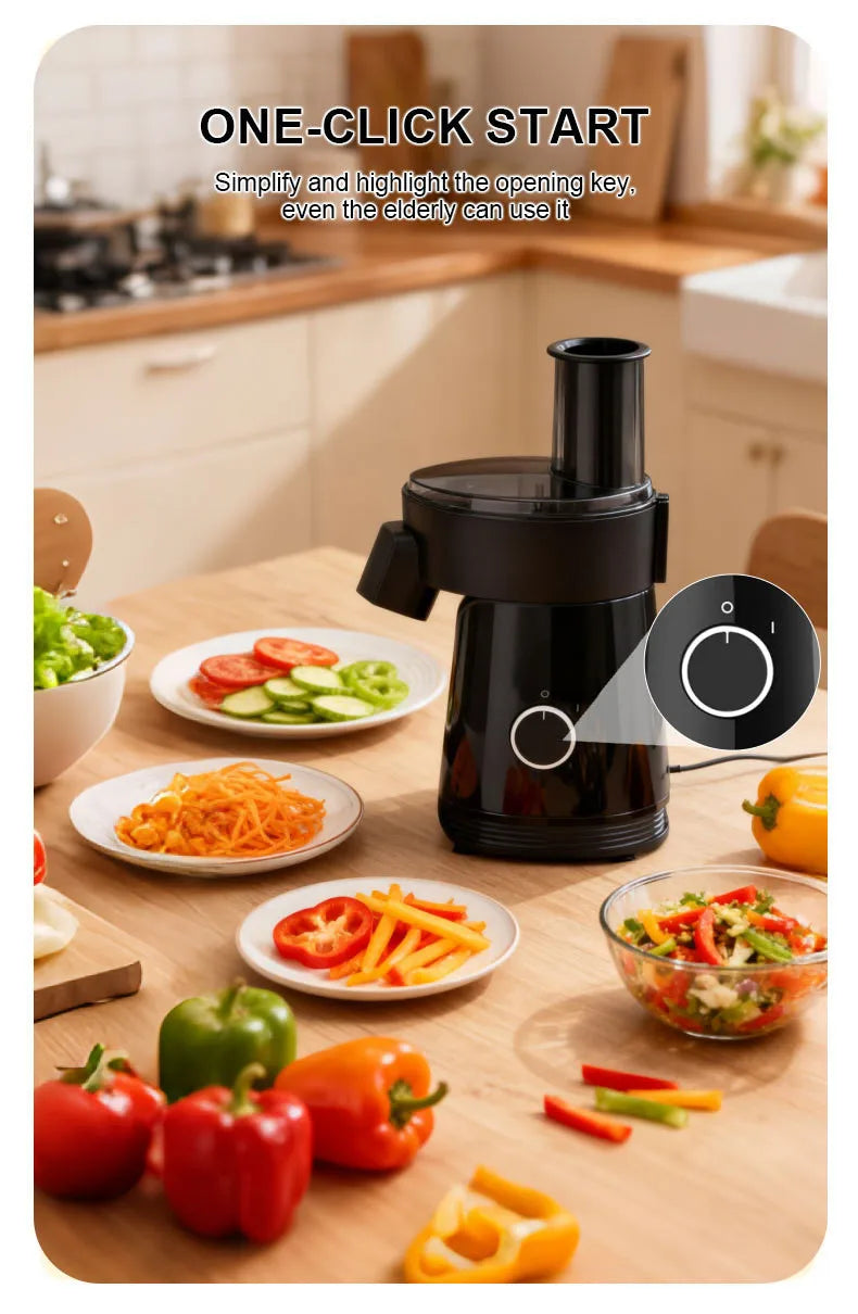 6-in-1 Electric Vegetable Chopper – 200W Multifunctional Food Processor for Slicing, Dicing  Compact & Easy Clean Home/Kitchen