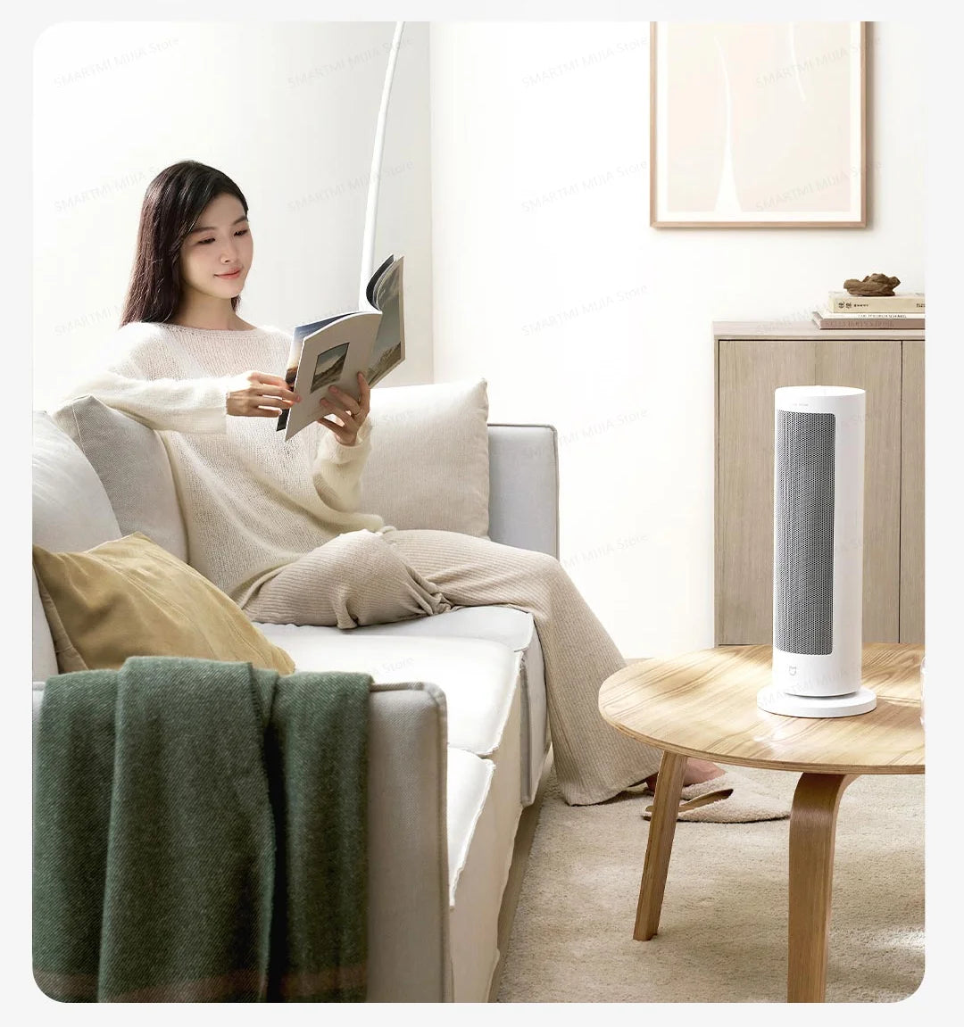 MIJIA Fan Heater,Lightweight and Compact,2,000W High Power,Wide-angle 70°,Multiple Safety Feature,CN Version With Adapter
