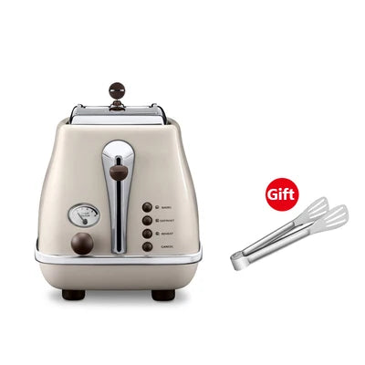 Retro Type Electric Toaster With lid 6 Gear Stainless steel Bagel Bread Oven Sandwich baking tray Defrost Reheat Breakfast Maker