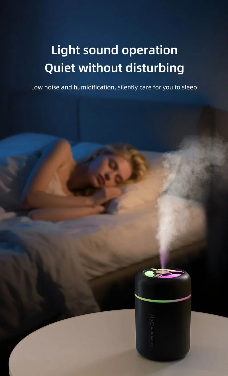 New Portable Colorful Mini Humidifier for Car Home USB Mini Air Humidifier with LED Night Light Silent Ultrasonic Humidifier