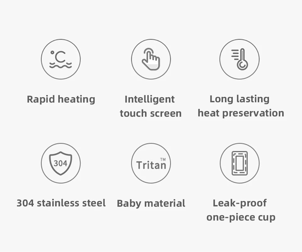 Yanace 500ML Portable Car Electric Kettle Smart Temperature Control Travel Heating Cup for Coffee Milk Tea 12V Auto Boiler