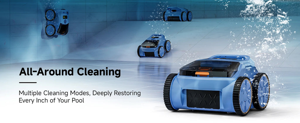Cordless Robotic Pool Cleaner, 180 Mins Runtime Self-Parking Pool Vacuum For Above Ground Pools, Wall Climbing Automatic Pool Ro
