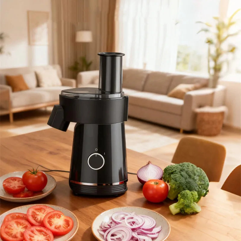 6-in-1 Electric Vegetable Chopper – 200W Multifunctional Food Processor for Slicing, Dicing  Compact & Easy Clean Home/Kitchen