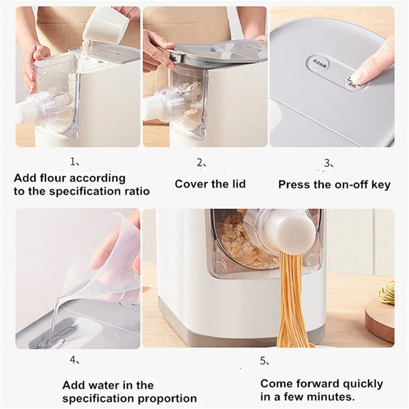 Automatic Pasta Maker Household Pasta Noodle Maker Dumpling Intelligent Noodle Making Machine Electric Dough Mixer 13 Molds