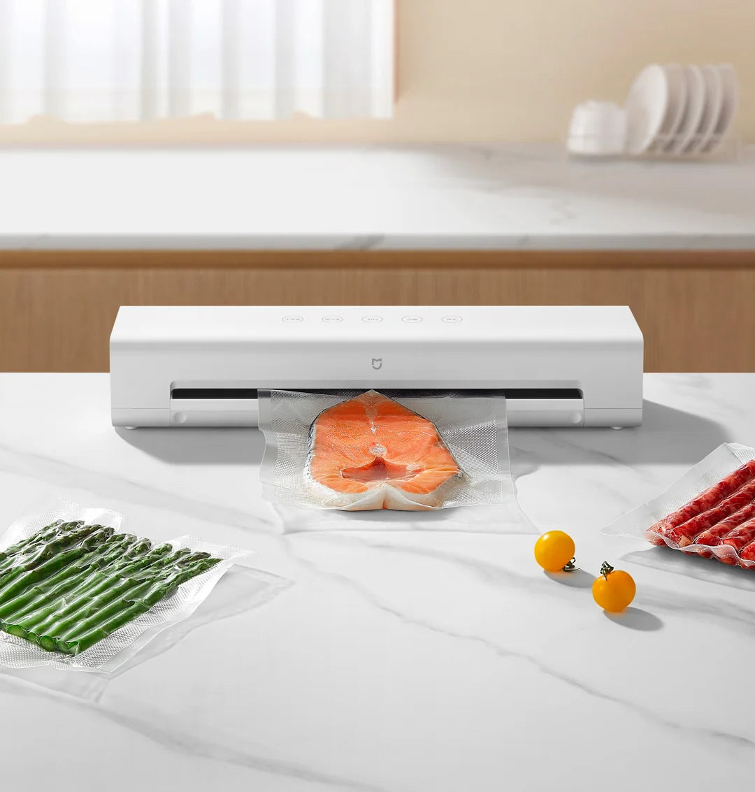 MIJIA Vacuum Sealer Machine,70Kpa Food Vacuum Sealer Machine Preservation Dry/Moist Modes,220V With Free 10pcs Vacuum Bag