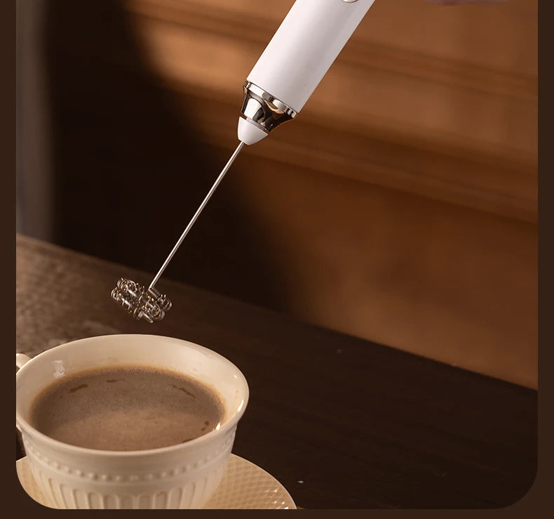 Milk Frother Wand Coffee Frother Handheld Foam Maker For Latte Rechargeable Electric Milk Frother Handheld Drink Mixer Gift Idea