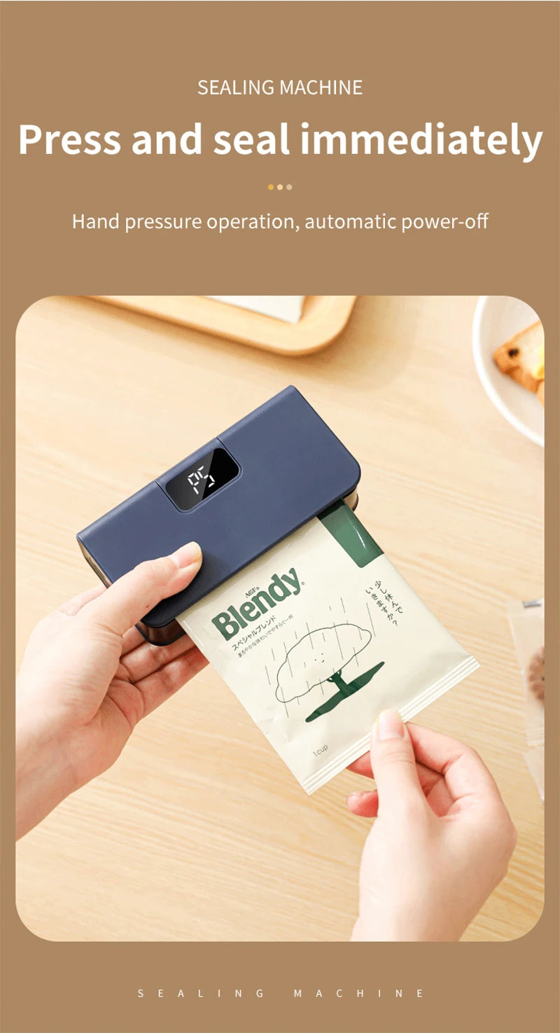 Plastic Bags Sealer Mini Heat Bag Sealing Machine 2 in 1 Heat Bag Sealer Food Packaging Sealing Machine Portable Bags Sealer