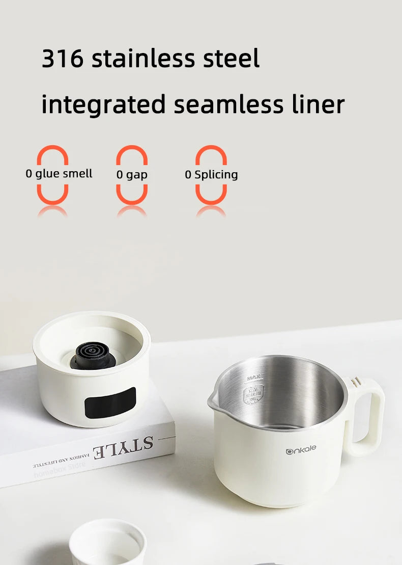 800ML Split-Type Foldable Electric Kettle Portable Travel Heating Cup with Adjustable Temperature 100V-240V Cooking Pot