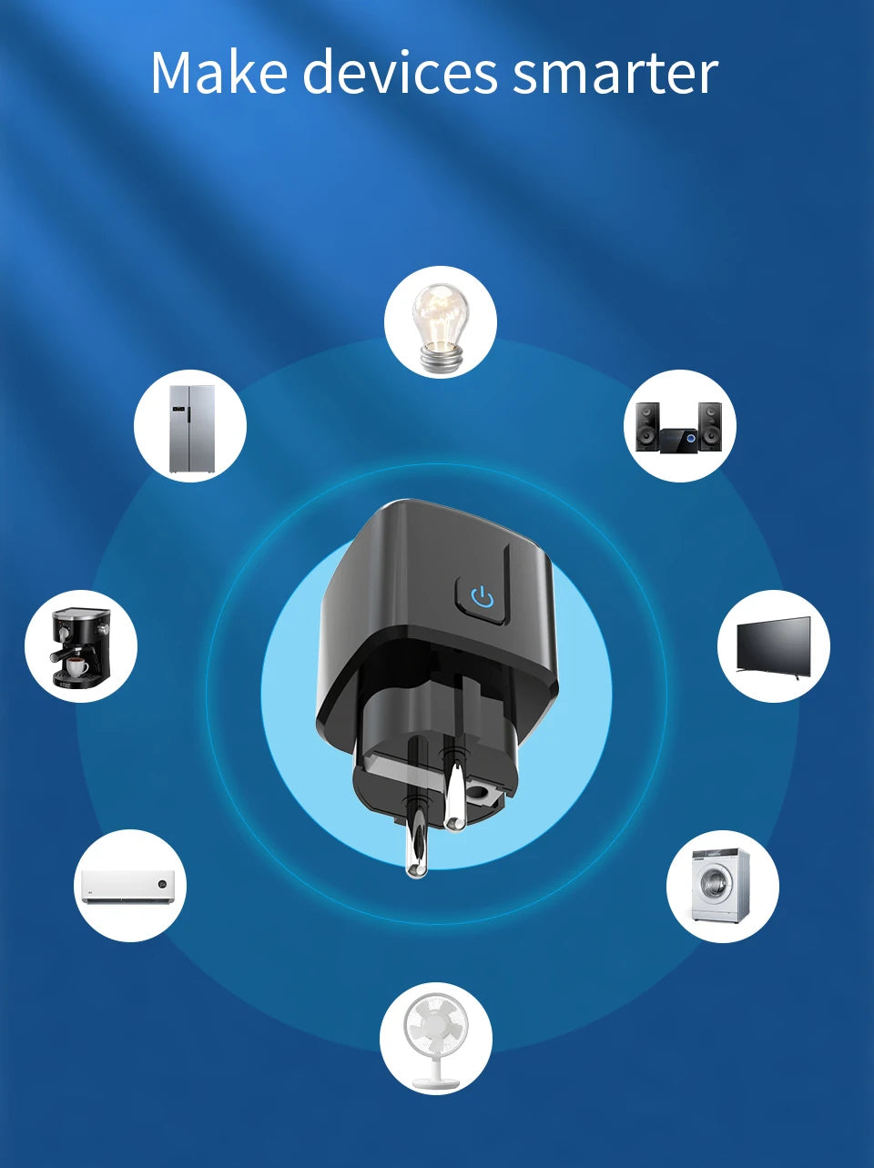 Tuya Smart Socket WiFi Remote Control EU Plug with Energy Monitoring 16A/20A Voice Control Google/Alexa Timed