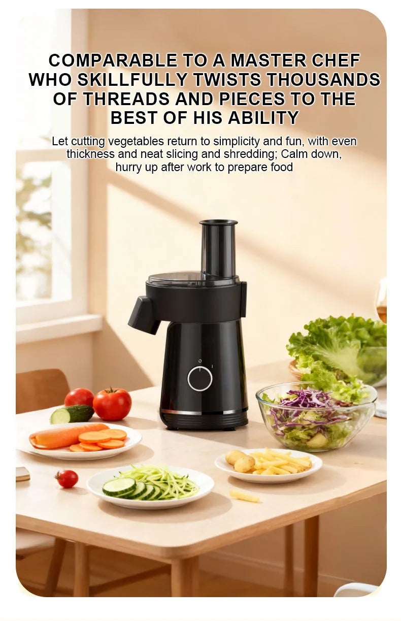 6-in-1 Electric Vegetable Chopper – 200W Multifunctional Food Processor for Slicing, Dicing  Compact & Easy Clean Home/Kitchen