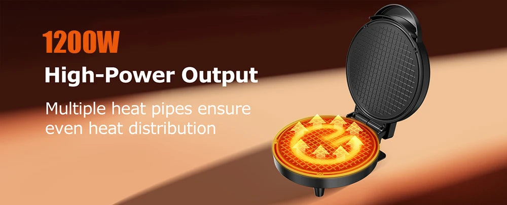 Electric Waffle Cone Maker 1200W Thin Waffle Ice Cream Bowl Egg Roll Machine Smart Control Non-stick Plates with Shaper Roller