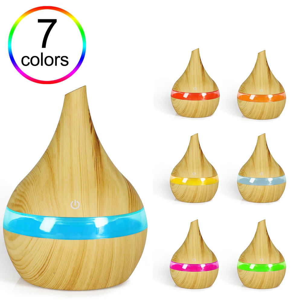 Portable Aroma Diffuser Ultrasonic Air Humidifier Essential Oil Mist Maker Cool Mist Air Purifier with 7 Color LED Night Light