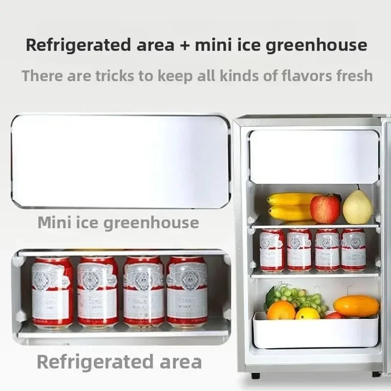 Mini Refrigerator for Office Bar Rental Room Dormitory Refrigerator Freezer Dual-use Home Energy Saving Electric Refrigerator