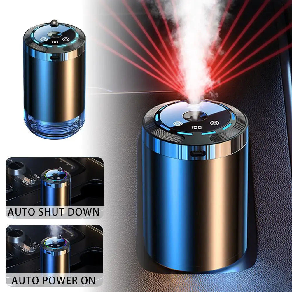 Smart Car Air Freshener Rechargeable Car Aroma Diffuser 5 Modes Adjustable Intelligent Fragrance Humidifier Auto Odor Eliminator