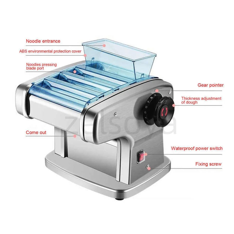 Household electric noodle machine Noodle machine Small automatic commercial stainless steel multi-function rolling machine