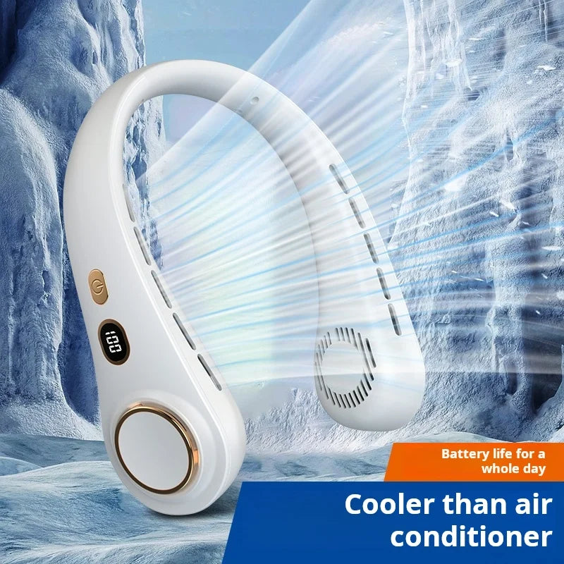 H9 Portable Neck Fan Essential for Home Travel Life Lazy Person's Hanging Neck Fan Compact Personal Cooling Device