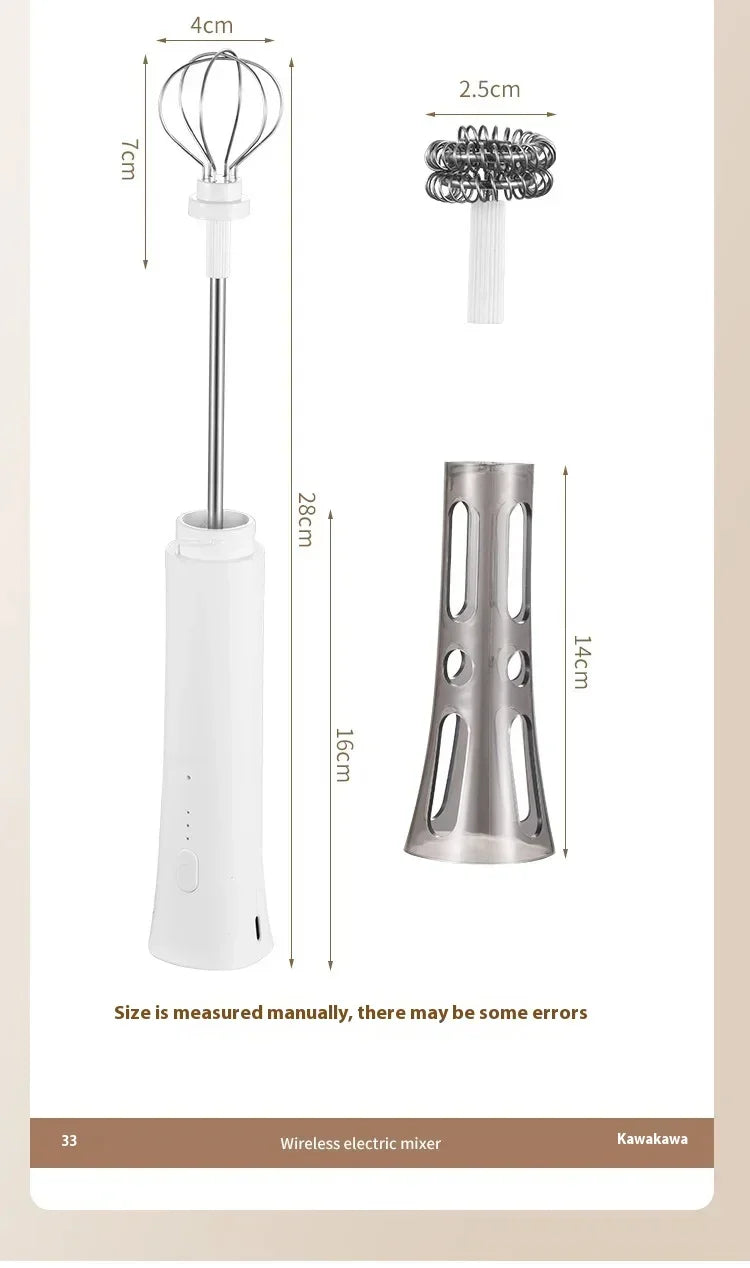 1ps Hot Selling Household Kitchen Small and Convenient Egg Beater Handheld Electric Charging Model Milk Frother Coffee Stirrer