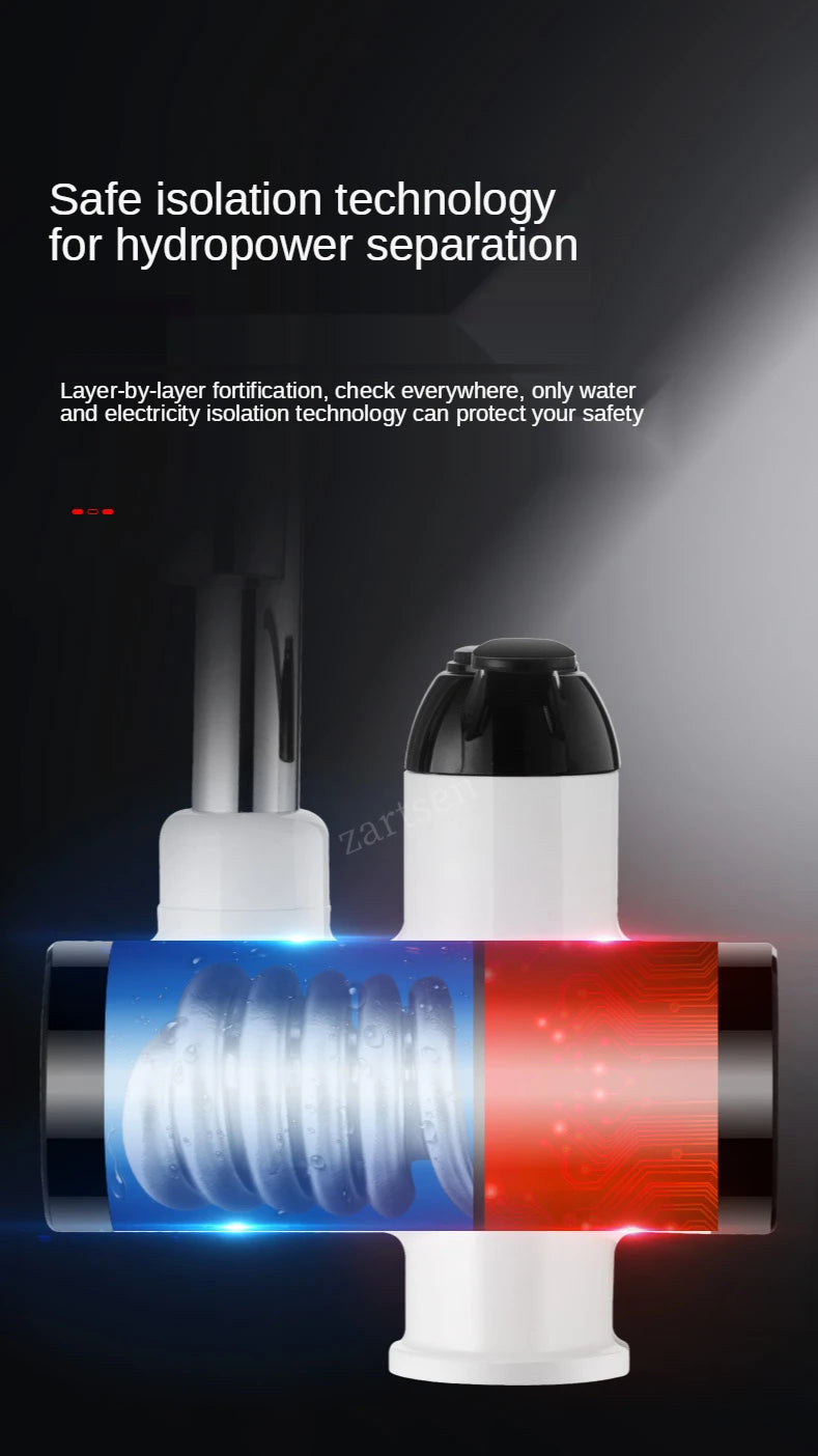 Electric Kitchen Water Heater Tap Instant Hot Water Faucet Heater Cold Heating Faucet Tankless Instantaneous Water Heater