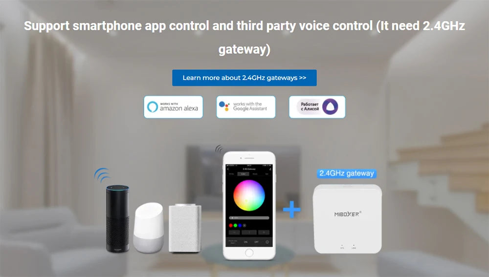 MiBoxer 9W E27 RGB+CCT Smart WiFi LED Light Bulb FUT012 AC110V 220V 2.4G 4-Zone Remote Smartphone APP Alexa Google Voice Control
