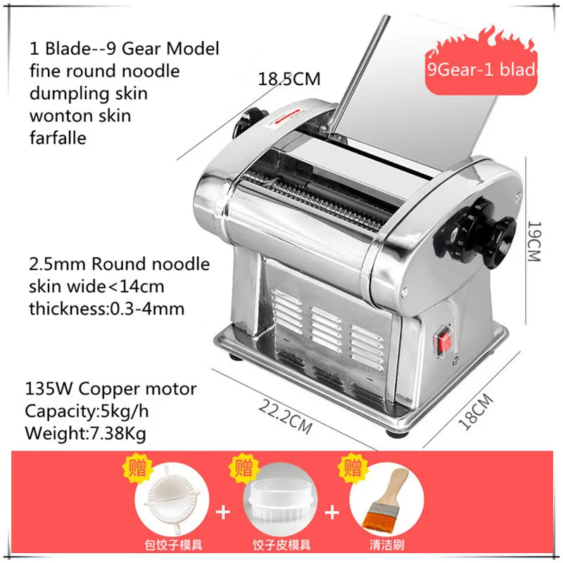1 Blade Home Electric Automatic Small Multi-Functional Pasta Maker Family Special Stainless Steel Noodle Machine
