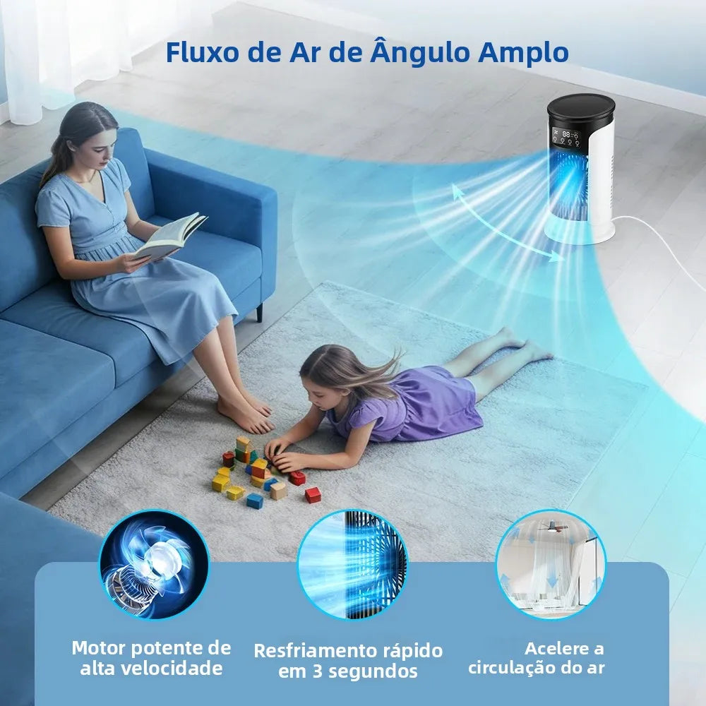 3 In 1 Household Fan Air Conditioner Portable 6-gear Air Cooler LED Night Light Humidifier Air Adjustment Fan Office Home Fan