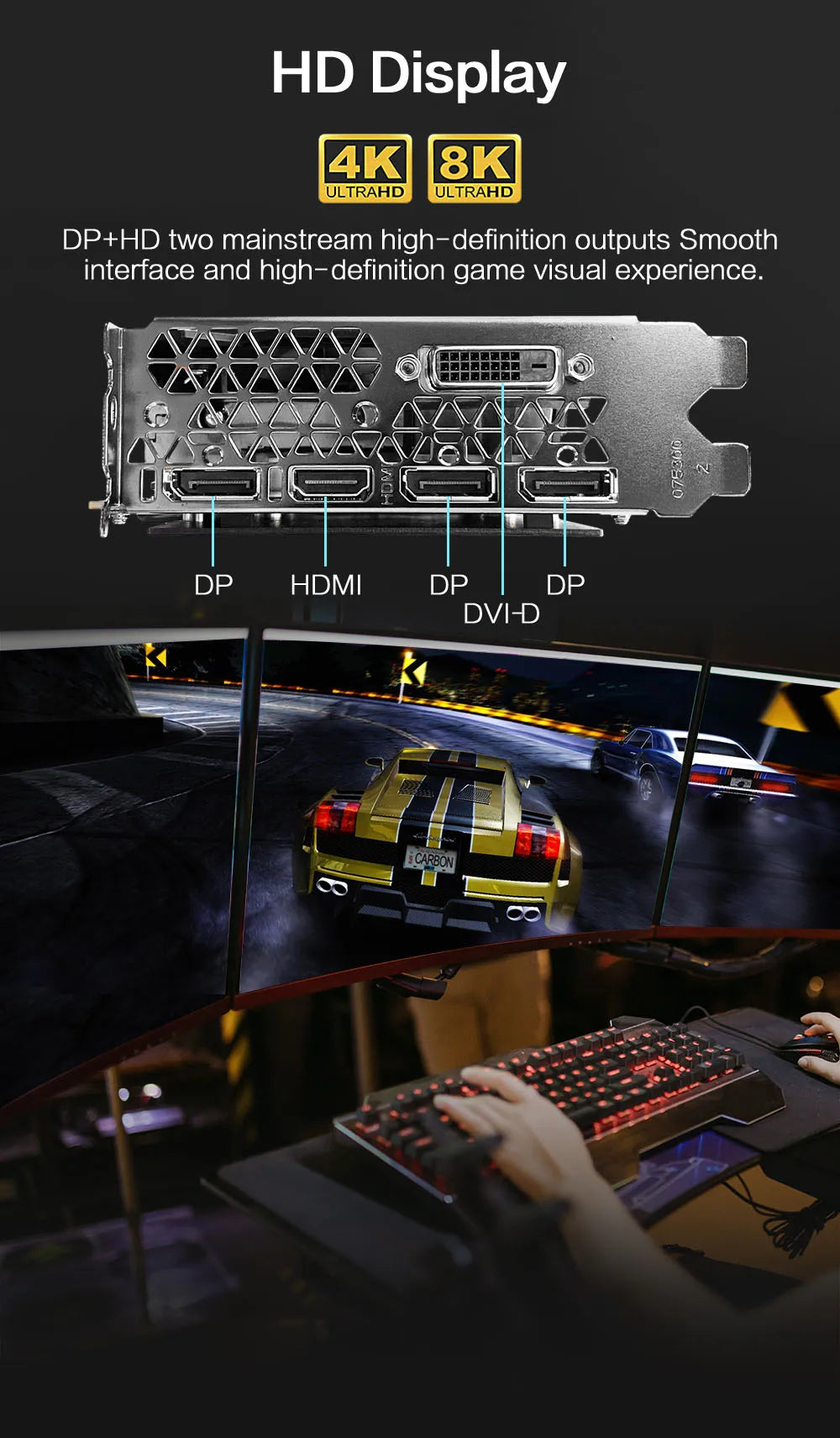 MLLSE NVIDIA GeForce GTX 1080 8GB GDDR5X 256-bit PCIe 3.0 x16 16nm Desktop Computer Gaming GPU New Card Placa De Video