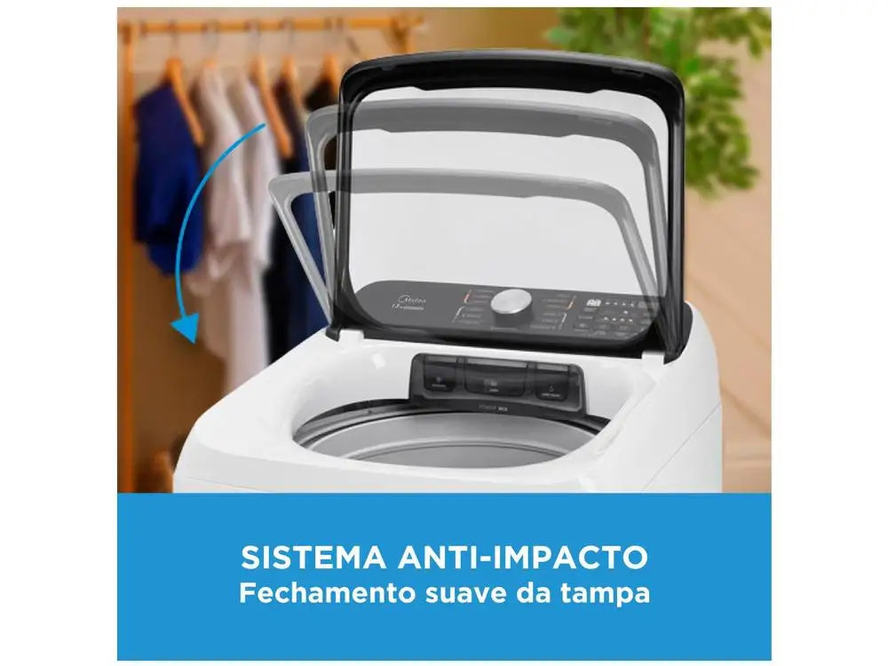 Midea 13kg Washing Machine Stainless Steel Basket 13 Washing Programs White Wave Agitator - 220V