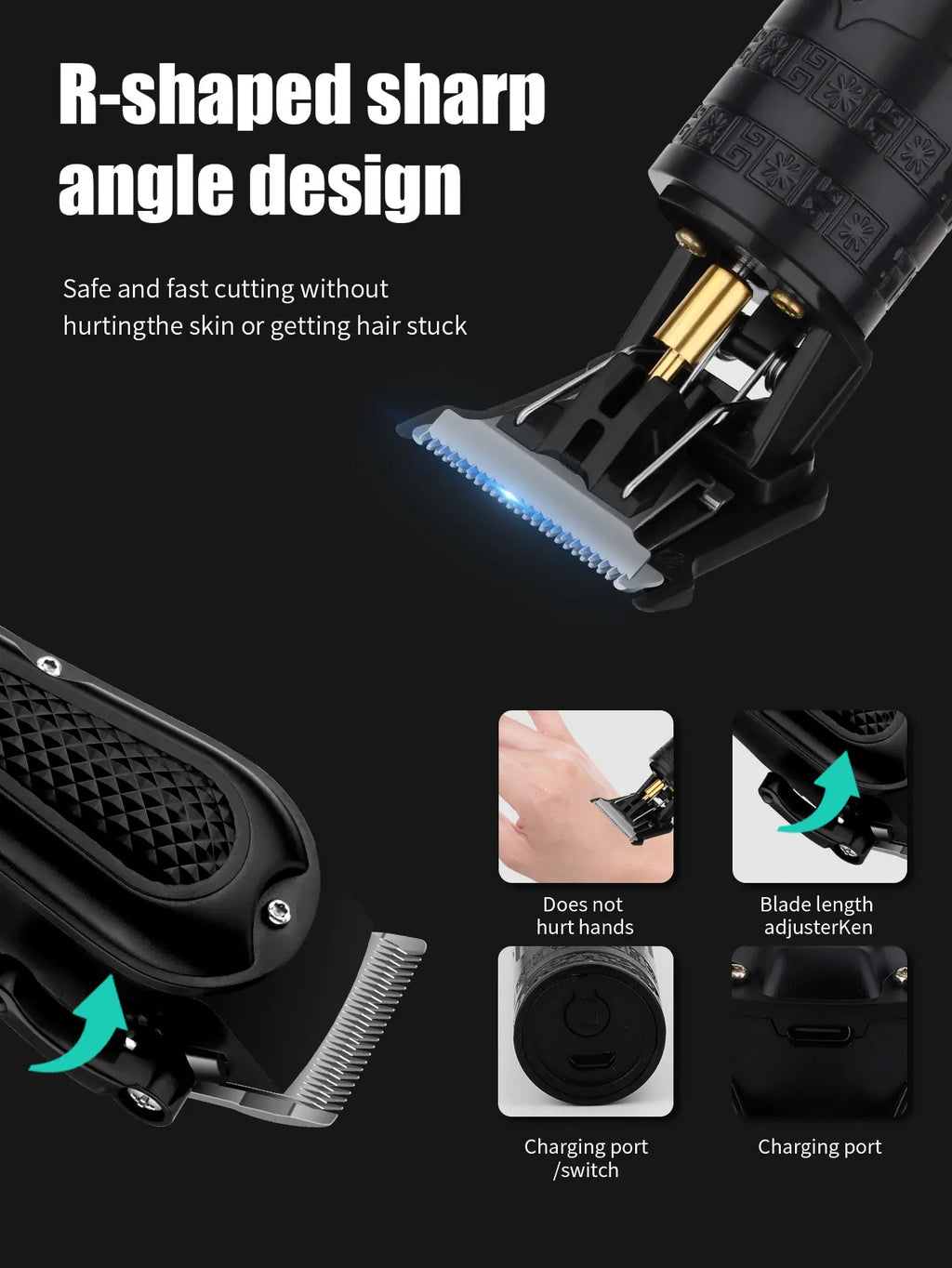 Hiena 212 Professional Hair Cutter Mans Hair Clipper Set Metal Electric Cordless Hair Trimmer for Barber LCD Display Hair Cutt
